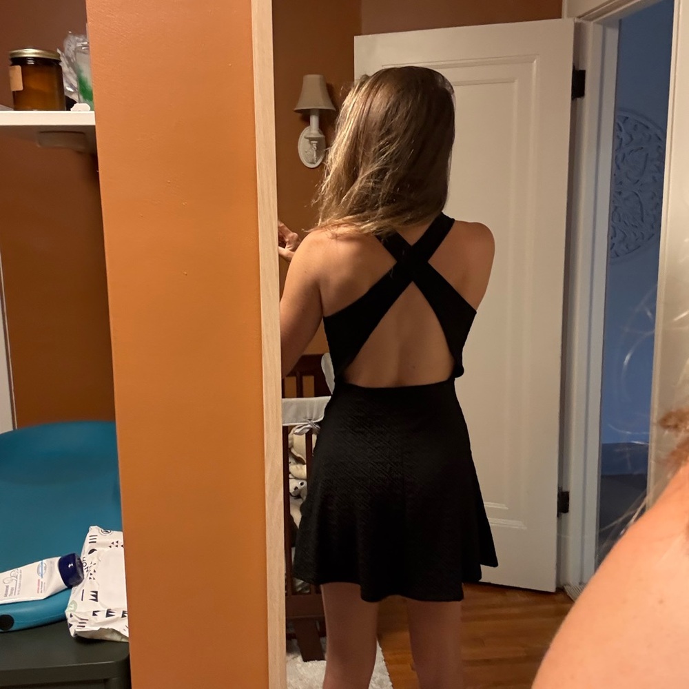 Open Back Black Dress